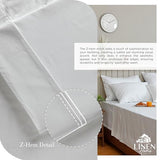 Linen Home 100% Cotton Percale Sheets King Size, White, Deep Pocket, 4 Pieces Set - 1 Flat, 1 Deep Pocket Fitted Sheet and 2 Pillowcases, Crisp Cool and Strong Bed Linen