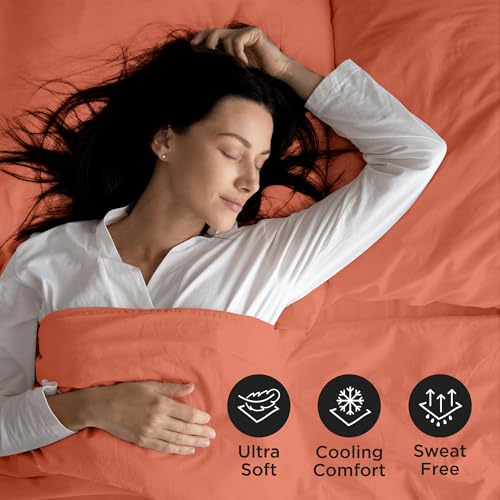 ROYALE LINENS 3 Piece Twin Sheets Set - Soft Brushed 1800 Microfiber Bedding - 1 Fitted and 1 Flat Sheet, 1 Pillow case - Wrinkle Free & Fade Resistant - Hotel Luxury Bed Sheets Set (Coral, Twin) ROYALE LINENS