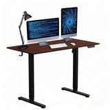 NSY Audio Electric Standing Desk 48x24 Inches - Height Adjustable, Whisper Quiet Motor, Walnut Top & Black Frame for Home Office Gaming, Focused Work, Walnut Brown Generic