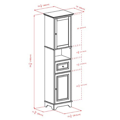 Winsome Wood Alps Tall Cabinet with Glass Door and Drawer - WoodArtSupply