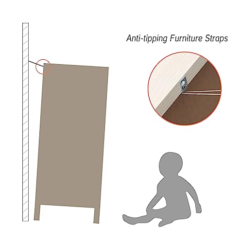 WAMPAT Rustic White Farmhouse Coffee Bar Cabinet with Sliding Barn Doors and Adjustable Storage WAMPAT