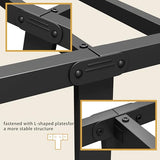 Vengarus Metal Bed Frame,Full Size Bed Frame with Headboard,Structurally Stable, Heavy Duty Steel Slat Supported,Under Bed Storage,No Box Spring Needed,14 Inch,Black Vengarus