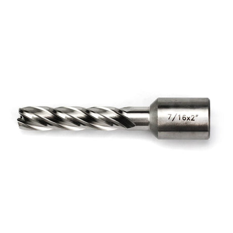 OSCARBIDE 7/16"X2"HSS Annular Cutter 7/16 inch Cutting Diameter 2 Depth of Cut,3/4 inch Weldon Shank 2 Flat Mag Drill Bit with Pilot Pin for Magnetic Drill Press,1 Piece OSCARBIDE
