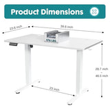NEWBULIG Electric Standing Desk, Height Adjustable Sit Stand Up Desk, 40" X 24" Computer Workstation Rising Home Office Gaming Table with Memory Preset Splice Board, White NEWBULIG