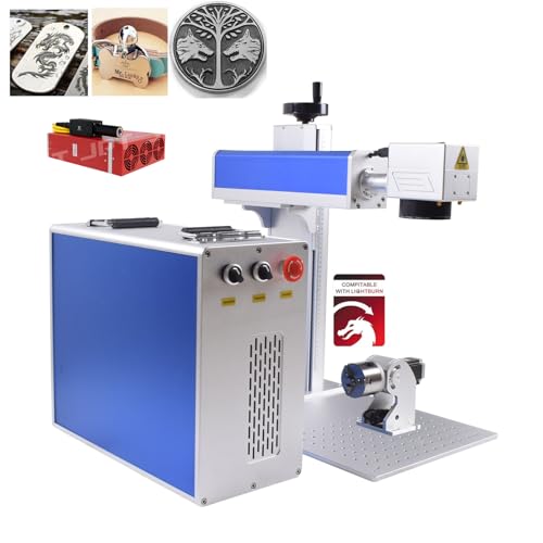 US Stock 100W Fiber Laser Marking Machine Engraver 300x300MM Lens for Metal Jewelry Oabduz
