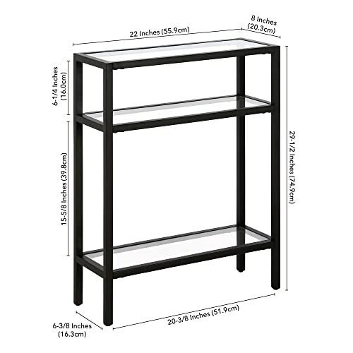 Henn&Hart 22" Wide Rectangular Console Table in Blackened Bronze, Entryway Table, Accent Table for Living Room, Hallway Henn&Hart