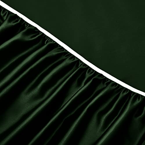 Horbaunal 6 Piece Satin Sheet Set King Size Luxury Silky & Soft Emerald Green Satin King Bed Sheet Set with 16" Deep Pocket, 1 Fitted Sheet, 1 Flat Sheet, 4 Pillowcases Horbaunal