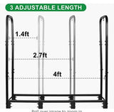 Artibear Firewood Rack Stand 4ft Heavy Duty Logs Holder for Outdoor Indoor Fireplace Metal Wood Pile Storage Stacker Organizer, Matte Black Artibear