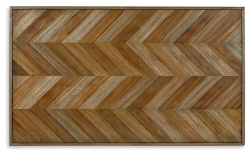 Signature Design by Ashley Blondon Rectangular Dining Room Table Set with 6 Chairs, Chevron Pattern, Tapered Legs, Seats 6, Wood, 60" Long, Brown & Black Signature Design by Ashley