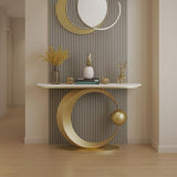 SFJATTA Narrow Entryway Accent Table, Uniquely Designed Marble Console Table, for Living Room, Hallway, Couch, Foyer(Black,47.2 * 11.8 * 31.5in) SFJATTA