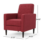 Christopher Knight Home GDFStudio Mervynn Mid-Century Modern Fabric Recliners, 2-Pcs Set, Red / Dark Espresso