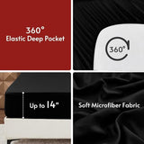 MUXHOMO 5 Pieces Twin Comforter Set, Reversible Bed in a Bag Twin Size, All Season Bedding Set with Comforter, Flat Sheet, Fitted Sheet, Pillowcases & Shams, Red & Black MUXHOMO