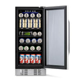 NewAir Beverage Refrigerator Cooler with 96 Can Capacity - Built-in Mini Bar Beer Fridge for Bedroom, Dorm, Office - Small Refrigerator Cools to 34F Perfect For Beer, Soda, And Drinks NewAir