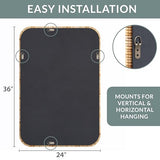 Barnyard Designs Rattan Bathroom Mirror – Rustic Farmhouse Style Handmade Wicker Rattan Frame - Boho Mirror for Nursery Wall Décor (24" x 36", Rectangular) Barnyard Designs