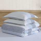 Levtex Home Sand Stripes Blue King Duvet Cover Set (106x94in) with 2 Pillowcases (36x20in) - Woven Jacquard Stripe - Navy, Blue, Grey, Cream - Cotton King Size Duvet Cover Set - Soft, Pre-Washed Levtex Home