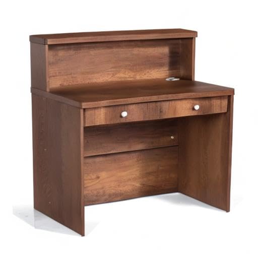UGOS Mono Walnut Modern Reception Desk w/Transaction Counter | Laminate Desktop | Multifunctional Standing Front Desk for Home, Office, Salon, Spas, and Lobby (40 inch (100 cm)) UGOS