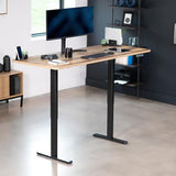 VIVO Electric 71 x 30 inch Standing Desk, Dual Motor Memory Controller Height Adjustment, E2B Series, Solid One-Piece Reclaimed Wood Top Black Frame, DESK-KIT-E2B71P VIVO