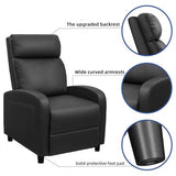 Devoko Massage Recliner Chair Home Theater Seating Pu Leather Modern Living Room Chair Furniture with Padded Cushion Reclining Sofa Chairs (Black)