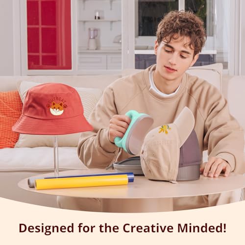 HTVRONT Hat Press Machine - Hat Press Heat Machine for Caps/Hats/Pillows Quickly and Evenly - Hat Heat Press Machine for Vinyl, Sublimation, Heat Transfer Projects HTVRONT