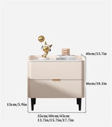 Modern Night Stand with Drawers, Simple Bedside Table, Household Solid Wood Rock Board Bedside Cabinet Storage Cabinet, Small Wood Bedside Cabinet, Bedside Storage Cabinet(Pink,40 * 40 * 46cm) VHBVDFC