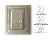 Lanest Housing Silk Satin Sheets, Queen Size Satin Bed Sheet Set with Deep Pockets, Cooling Soft and Hypoallergenic Satin Sheets Queen - Taupe Lanest Housing