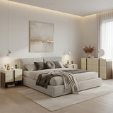 Mid-Century Modern Nightstands Set of 2 with Charging Station, MCM Walnut Bedside Tables with Drawer & Storage Shelf, Wood End Tables for Bedroom & Living Room FurniXpress