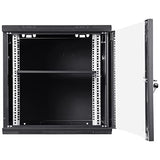 VEVOR 9U Wall Mount Network Server Cabinet, 15.5'' Deep, Server Rack Cabinet Enclosure, 200 lbs Max. Ground-Mounted Load Capacity, with Locking Glass Door Side Panels, for IT Equipment, A/V Devices VEVOR