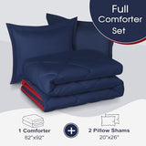 Basic Beyond Full Size Comforter Set - Navy and Grey Comforter Set Full, Reversible Comforter Full Size Set, 1 Comforter (82"x92") and 2 Pillow Shams (20"x26"+2") Basic Beyond