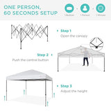 Best Choice Products 8x8ft 1-Person Setup Pop Up Canopy Tent Instant Portable Shelter w/ 1-Button Push, Case, 4 Weight Bags - White Best Choice Products