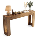 LITTLE TREE 63" Solid Wood Console Table, Narrow Entryway Table for Entrance, Rustic Sofa Tables Behind The Couch for Living Room, Farmhouse Wooden Foyer Hallway Storage LITTLE TREE