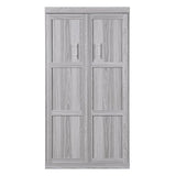 LUMISOL Twin Size Murphy Bed Frame, Solid Wood Foldable Wall Bed with Metal Frame Support, Cabinet Murphy Bed Frame, can be Folded into a Cabinet, Save Space, Gray LUMISOL