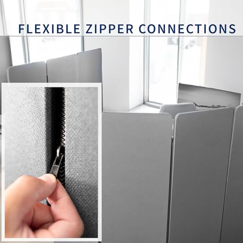 VIVO Freestanding 72 x 66 inch Privacy Panel, Cubicle Divider, Acoustic Wall Partition, x3 24 inch Panels, Gray, PP-3-T072G VIVO