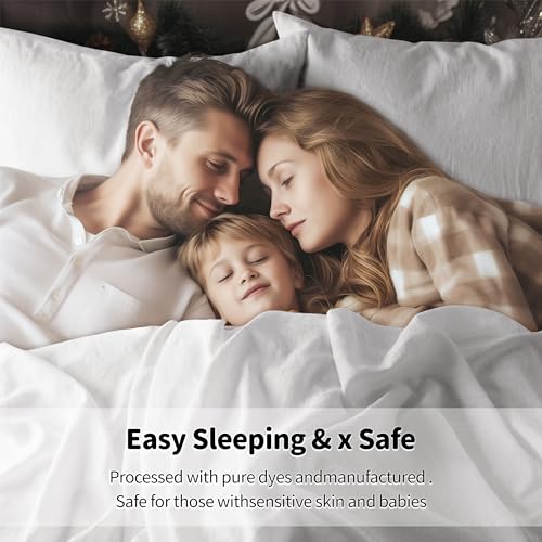 LBRO2M 100% Linen Sheet Set King Size, Bed Sheets 4 Piece Sets, Solid Color Natural Flax Bed Sheets Soft Breathable Bedding, 16" Deep Pocket, All Season (King, White) LBRO2M