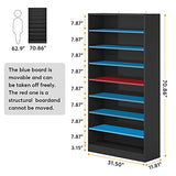 Tribesigns Shoe Cabinet, 9 Tiers 40-45 Pairs Heavy Duty Wood Freestanding Shoe Storage Cabinet, 70.8'' Tall Shoe Cabinet with Open Storage for Entryway, Black Tribesigns