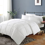 Dafinner 100% Cotton Cover Comforter Queen Size, Lightweight Down Alternative Duvet Insert with Lyocell & Climaloft™ Blend Fill, Breathable Microfiber Comforter for Hot Sleeper (90x90”, White) Dafinner