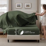 Bedsure Queen Comforter Set Olive Green - Bed in a Bag Queen Size Bedding 7 Pieces, GentleSoft™ Pintuck Bed Set Gift for Family, Pinch Pleat All Season Comforter with Sheets, Pillowcases & Shams Bedsure