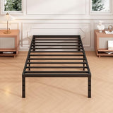 Hafenpo 12 Inch Twin Bed Frame - Sturdy Metal Platform Twin Size, No Box Spring Needed, Heavy Duty, Easy Assembly, Strong Bearing Capacity, Under Bed Storage, Black Hafenpo