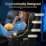 DG PEAFOWL Recliner Sofa Set, Loveseat Recliner Couch and 2 PCS Recliner Chair with Heat & Massage, Home Theater Seating with Console, Drawer, USB Ports & Phone Holders, Reclining Loveseat for Theater