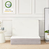 Lazyzizi Folding Mattress, 4 Inch Memory Foam Tri-fold with Breathable Bamboo Fiber Fabric Cover, Foldable Floor Mattress Guest Bed for Camping, Road Trip, Twin Lazyzizi
