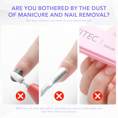 Aokitec Nail Dust Collector with Reusable Filters, Powerful Nail Vacuum Fan with Disposable Filter Cotton Dual-use Electric Dust Collection Machine Aokitec