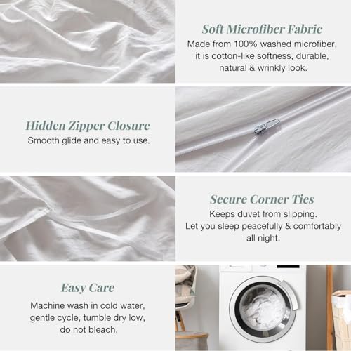 3 Side Zipper Duvet Cover Set Queen Size - Unique Design Microfiber Duvet Cover Set with 3 Sided Zipper Closure, 3 PCS Queen Size Duvet Cover (90"x90") & 2 Pillow Cases(20"x30"), Taupe PURE ECO