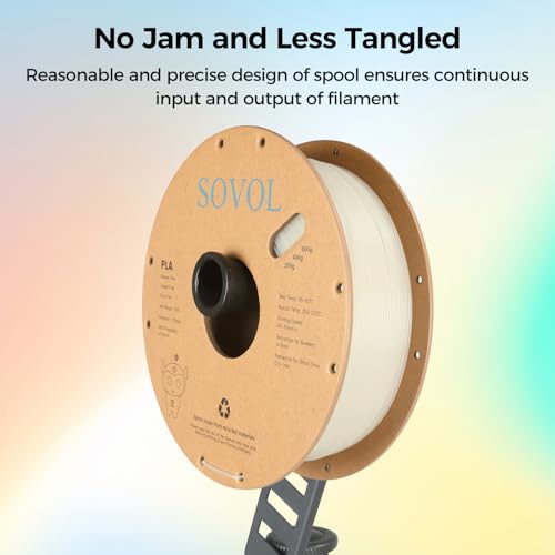 Sovol 3D Printer Glow in The Dark Filament Multicolor Fast Change PLA 1kg (2.2 lbs) Spool 3D Printing Materials, Dimensional Accuracy +/- 0.03 mm, 1.75 mm, Glow Multicolored - WoodArtSupply