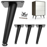 SunVFaFa 6 Inch Furniture Legs Heavy Duty, Replacement Cabinet Legs for Furniture Set of 4, Mid Century Modern Metal Short Dresser Feet for Cube Storage Futon Nightstand Ottoman, Satin Black SunVFaFa
