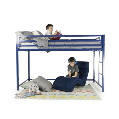 DHP Miles White Metal Junior Twin Loft Bed for Kids - WoodArtSupply