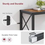 Tajsoon Console Table 28.3''L, 2 Tier Narrow Entryway Table with Open Shelves, Small Sofa Table for Living Room, Entrace, Hallway, Foyer, Corridor, Office, Rustic Brown Tajsoon