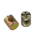 24pcs M6x11mm Barrel Bolts Cross- Dowel Slotted Nuts Baby Bed Crib Screws Hardware Replacement Kit for Bunk Bed Beds Headboards Chairs Furniture Lhazemu