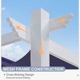 PURPLE LEAF 10' x 13' Outdoor Retractable Pergola Heavy-Duty Aluminum White Pergola with Sun Shade Canopy Patio Modern Shelter for Garden Yard Deck Grape Trellis, Navy Blue PURPLE LEAF