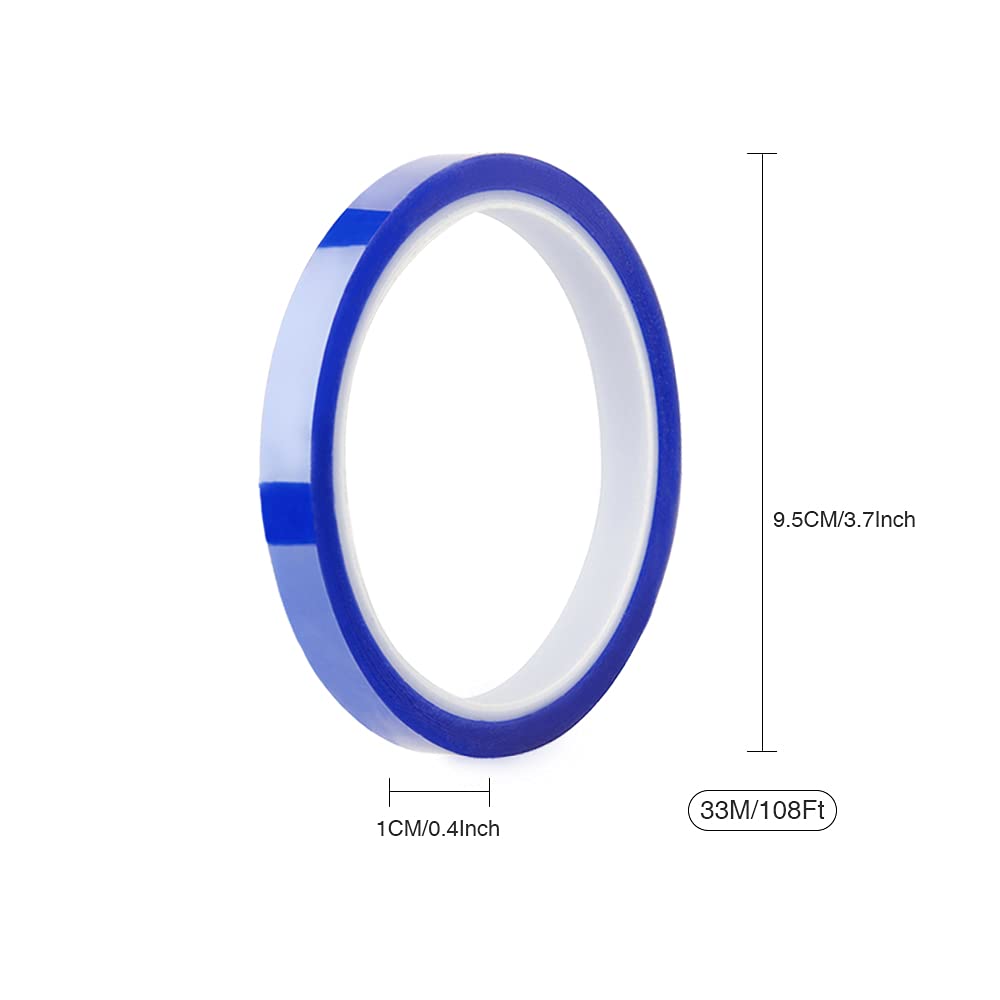 PYD Life 4 Rolls Sublimation Heat Crafts Tape 0.4 Inch x 108 Ft for Sublimation,Blue Thermal Tape Sublimation Heat Resistant Tape,Heat Transfer Tape,High Temp Tape Up to 480 ℉ PYD Life