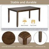 Trygoal 6-Piece Dining Table Set for 4-6 People, Kitchen Set with 4 Upholstered Chairs and One Bench, Living Room Chairs with X-Shape Backrest, Rectangular Wooden Table for Home Bar, Walnut Trygoal