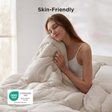 Bedsure Oversized King Comforter - Oversized King Duvet Insert for All Season, Ultra-Soft Down Alternative Comforter, Blanket for Bed, with 4 Tabs, Machine Washabl, Linen, 116x98 in Bedsure
